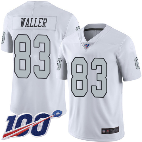 Men Oakland Raiders Limited White Darren Waller Jersey NFL Football #83 100th Season Rush Vapor Jersey->oakland raiders->NFL Jersey